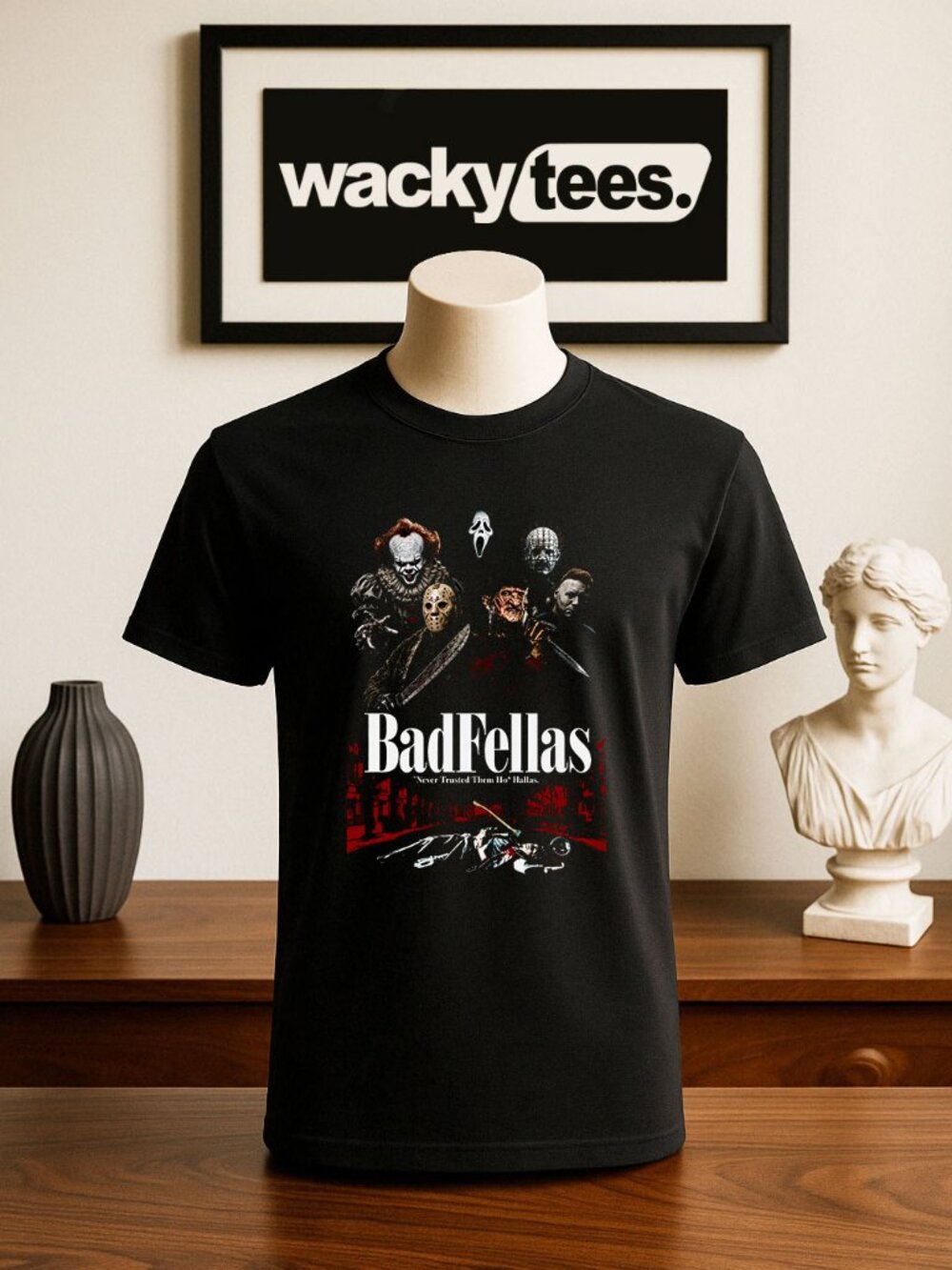 Badfellas Good Fellas Killers Horror Halloween Card Graphic Tee Shirt